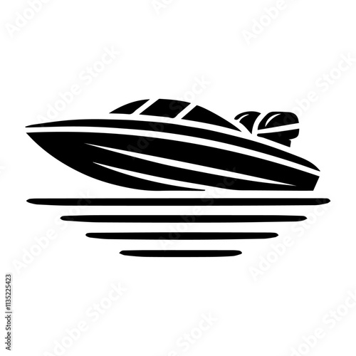 A silhouette of a jet boat. Vector illustration
