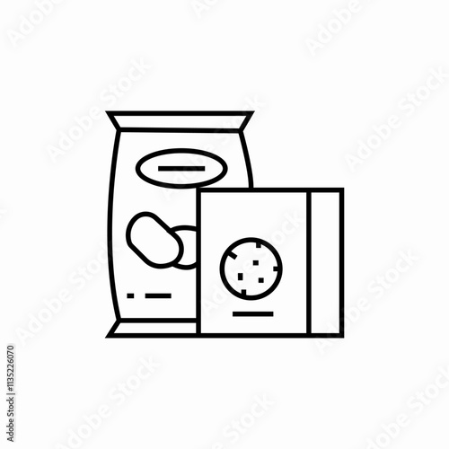 chips junk food icon sign vector