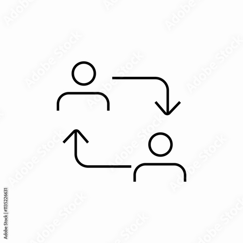 employees swap icon sign vector