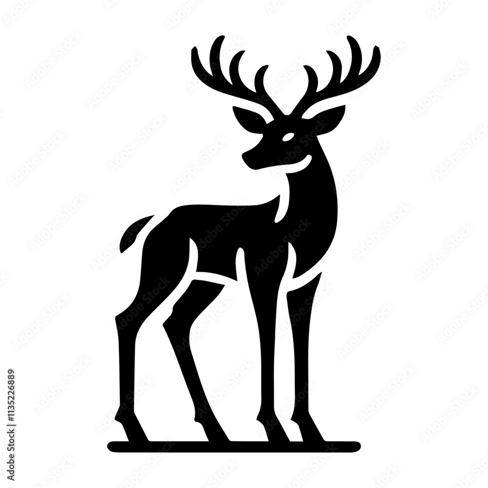 Fototapeta premium silhouette of a deer, vector illustration