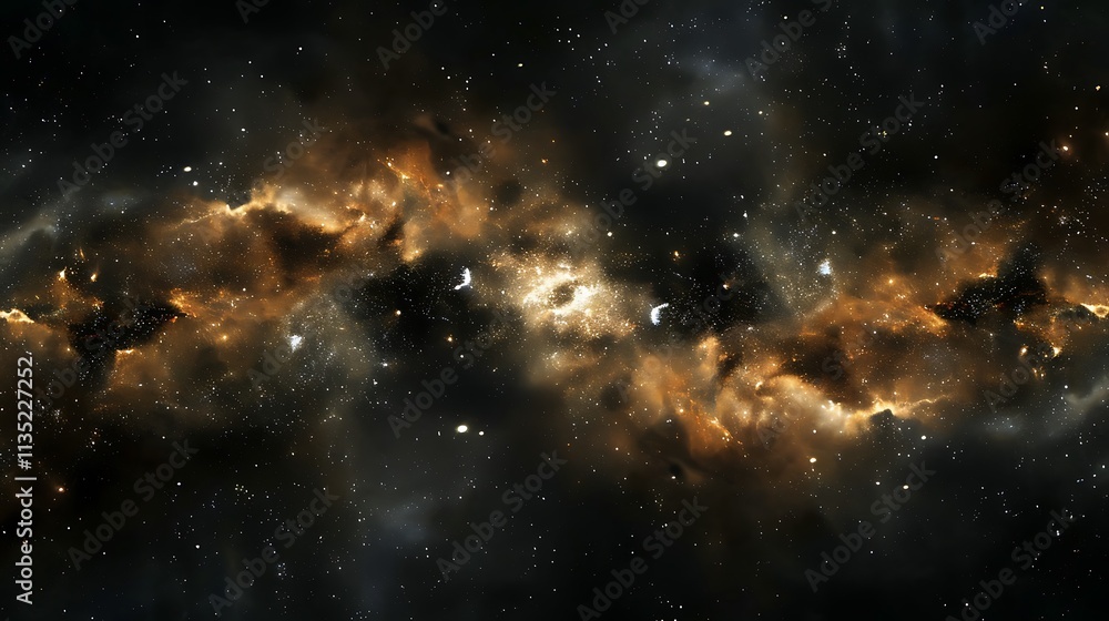 Cosmic Nebula: A Celestial Tapestry of Golden Hues Cosmic Nebula: A Celestial Tapestry of Golden Hues