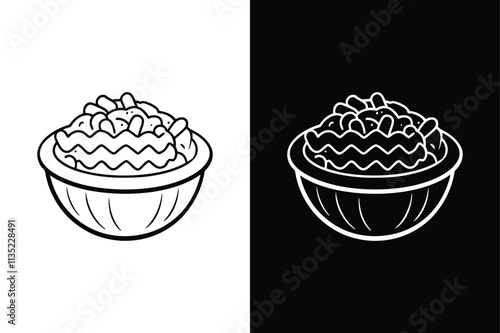 Mac-and-cheese icon flat icon vector on White Background Vector Art Illustration on white background.