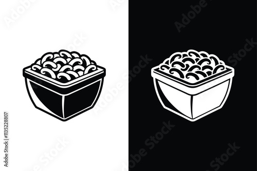Mac-and-cheese icon flat icon vector on White Background Vector Art Illustration on white background.