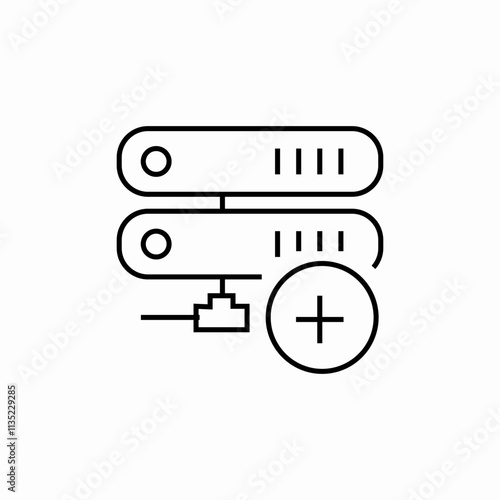 server add plus icon sign vector