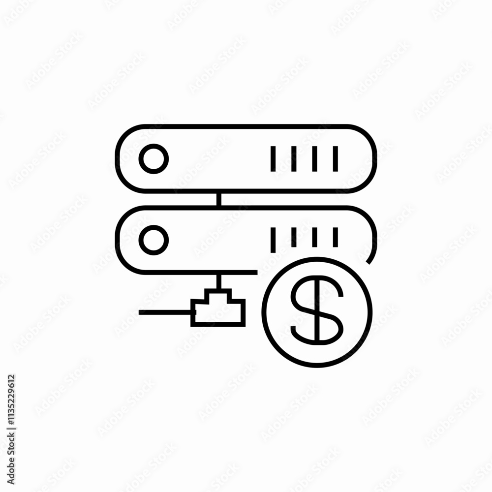 server price icon sign vector server price icon sign vector