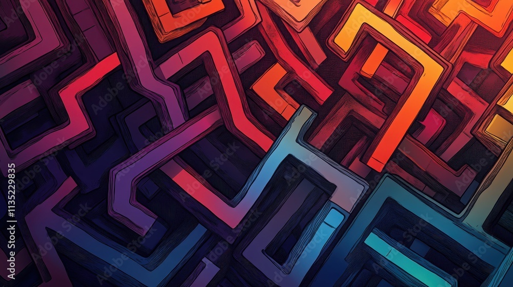 Abstract Interlocking Geometric Shapes Design Abstract Interlocking Geometric Shapes Design