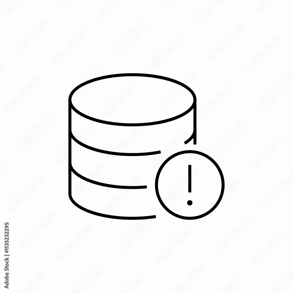 sql data base warning error icon sign vector sql data base warning error icon sign vector