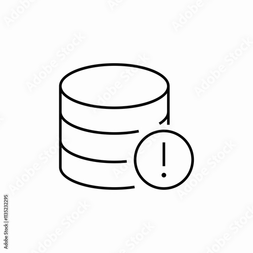 sql data base warning error icon sign vector