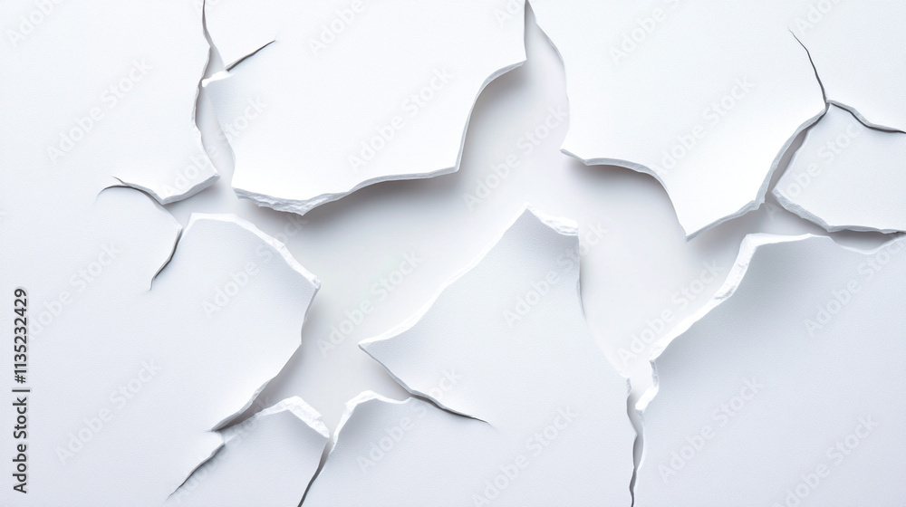 Abstract cracks on a white surface, symbolizing fragility and environmental impact. Abstract cracks on a white surface, symbolizing fragility and environmental impact.