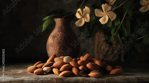 Studio Shot of Brazil Nuts with Natural Texture