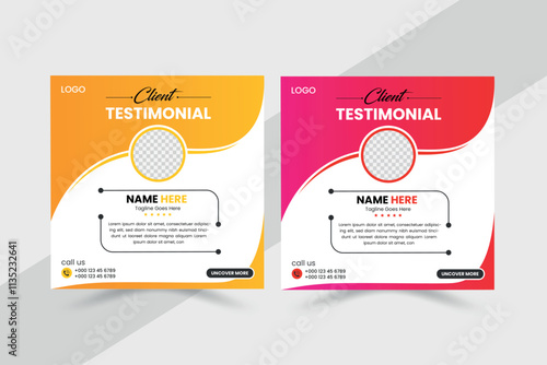 Modern client feedback testimonial design template