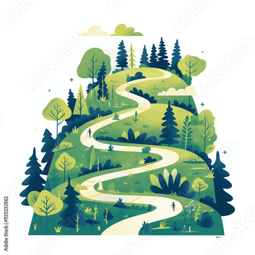 Foto Vector illustration of a nature
