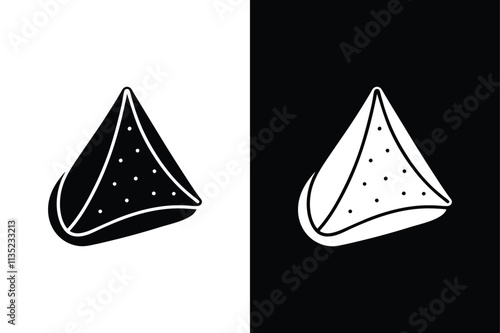 Samosa  icon vector on White Background ,Vector Art Illustration on white background.