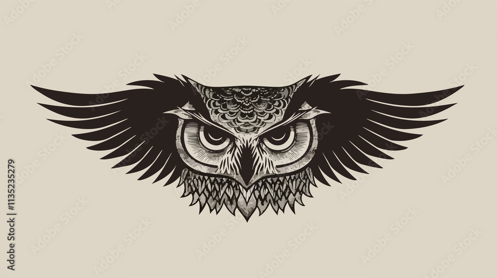 Fototapeta premium Elegant Owl Silhouette Vector Illustration | Flat Vector Image