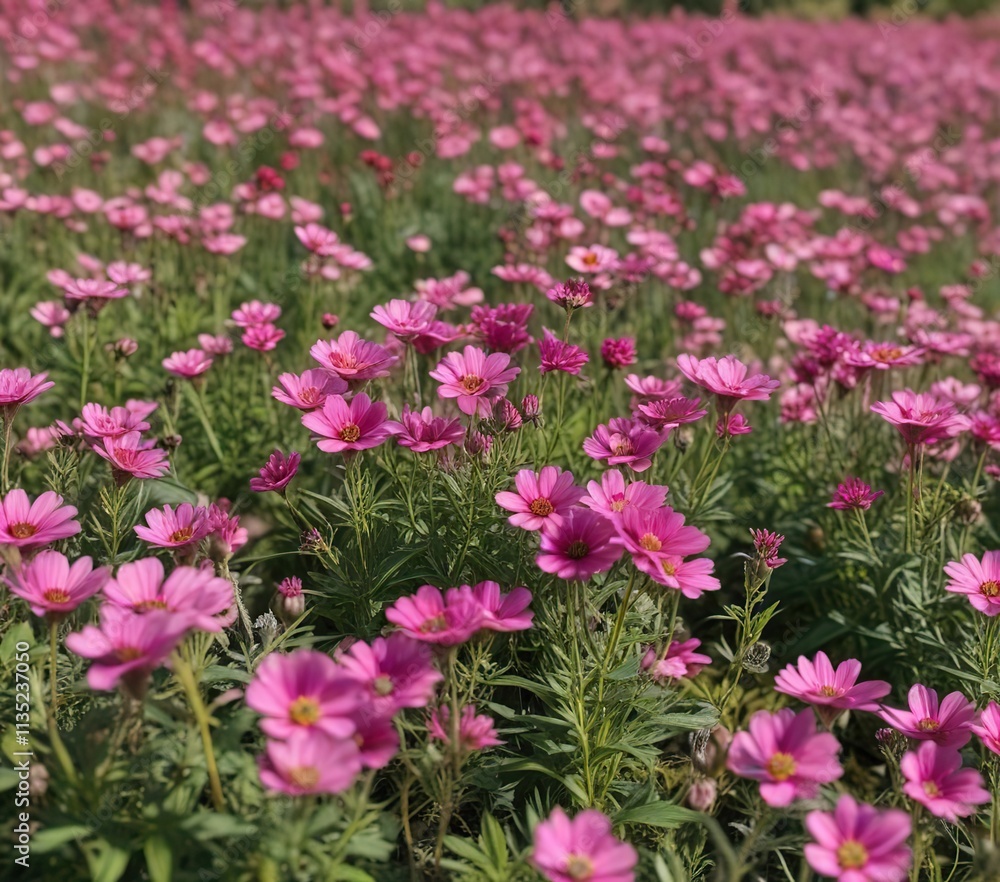 Vibrant pink wildflowers in uncultivated farm, weed management, field, beauty in nature, botanic, outdoors Vibrant pink wildflowers in uncultivated farm, weed management, field, beauty in nature, botanic, outdoors