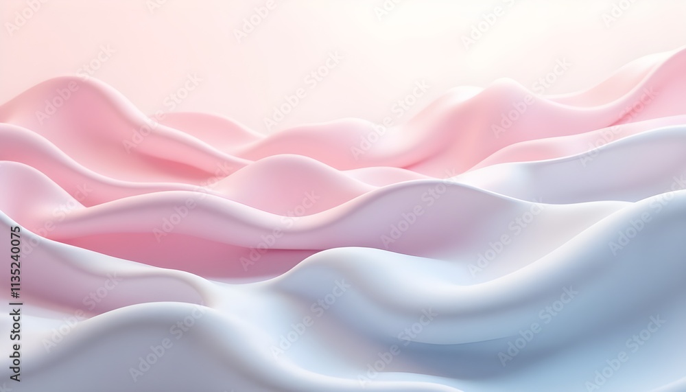 Obraz premium Pink smooth flowing waves with pink backdrop