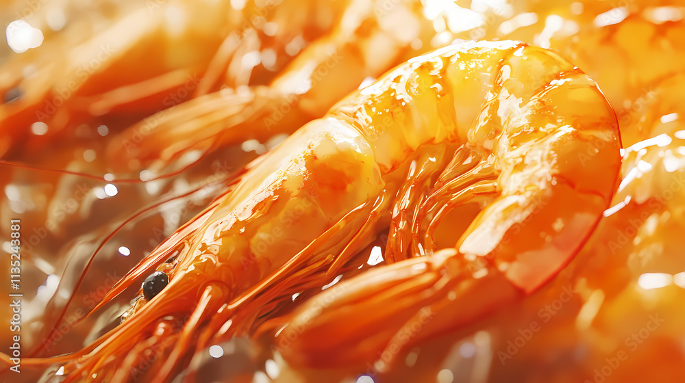 Grilled shrimp with a drizzle of garlic butter, close-up captured to highlight the shrimp's texture and flavor. generative ai. Drizzle. Illustration Grilled shrimp with a drizzle of garlic butter, close-up captured to highlight the shrimp's texture and flavor. generative ai. Drizzle. Illustration