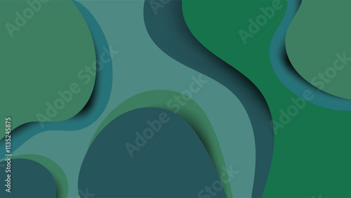 Abstract Green fluid blob shapes with liquid flowing concept vector illustration.