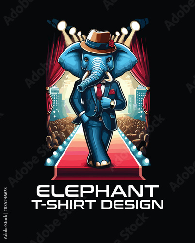 Elephant Vector T Shirt Design photo