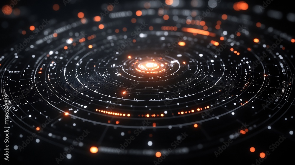 Pulsating circular grids transparent CGI effect interactive radial data points designed for augmented reality finance visualizations Pulsating circular grids transparent CGI effect interactive radial data points designed for augmented reality finance visualizations