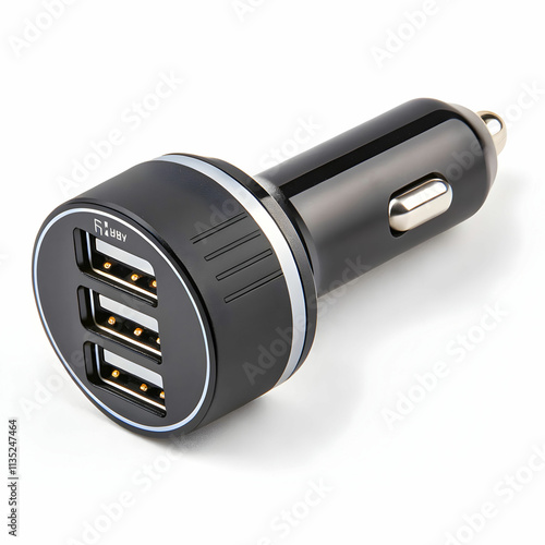 A car charger is a device used to charge electronic gadgets in vehicles photo