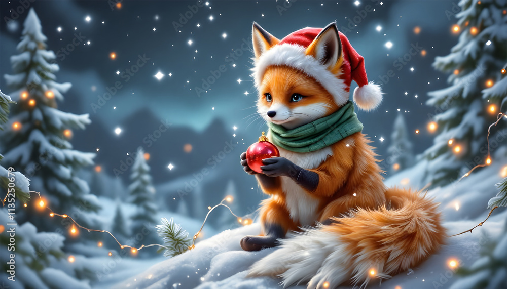 Christmas Fox Illustration Christmas Fox Illustration