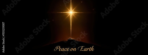 Christmas Card Featuring a Glowing Bethlehem Star