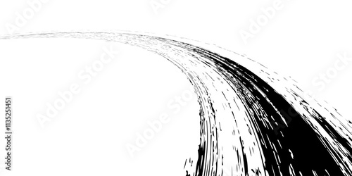 Tire tread marks, wheel textures, tire marks - car racing, motocross, drift, rally, off-road and others. Vector black isolated texture in grunge style with splashes.eps10