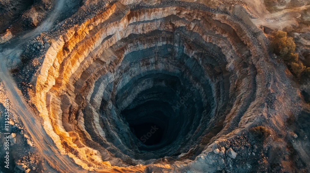 Aerial View of a Deep Quarry Circular Composition, Earth Tones, Mining Concept, Aerial Photography, Drone Photography quarry, mining Aerial View of a Deep Quarry Circular Composition, Earth Tones, Mining Concept, Aerial Photography, Drone Photography quarry, mining