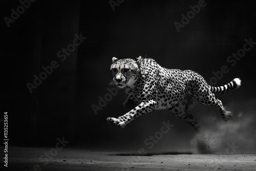 Majestic Cheetah in Motion: A Powerful Wildlife Image photo