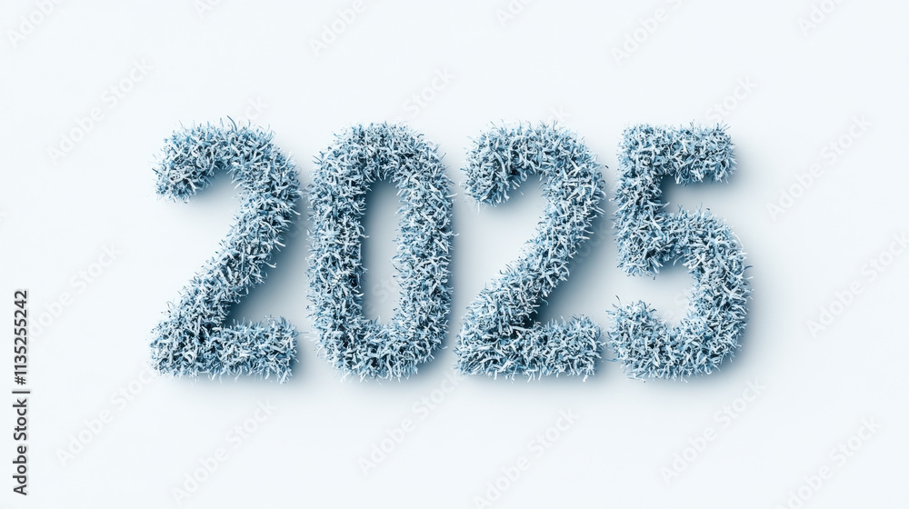 Blue Garland Number Against White Background Blue Garland Number Against White Background