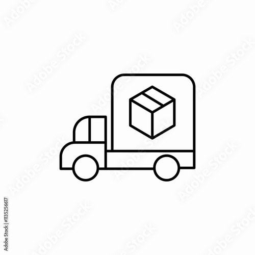 delivery lorry truck icon sign vector