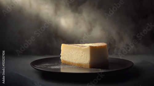 Studio Shot of Creamy Cheesecake with Fresh Fruit Topping