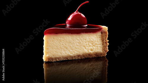 Studio Shot of Creamy Cheesecake with Fresh Fruit Topping