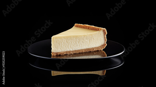 Studio Shot of Creamy Cheesecake with Fresh Fruit Topping