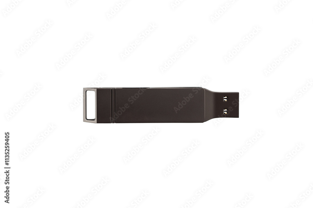 A dark gray USB flash drive on a white background.
Close-up studio shot USB drive. A dark gray USB flash drive on a white background.
Close-up studio shot USB drive.