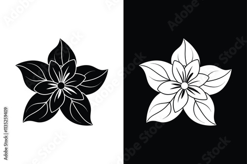 Jasmine Silhouette Design. Ideal for Frames, Invitations, and Wedding Cards