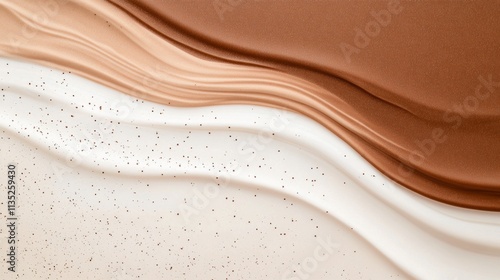 Creamy coffee swirl captured in an abstract design with rich textures and colors