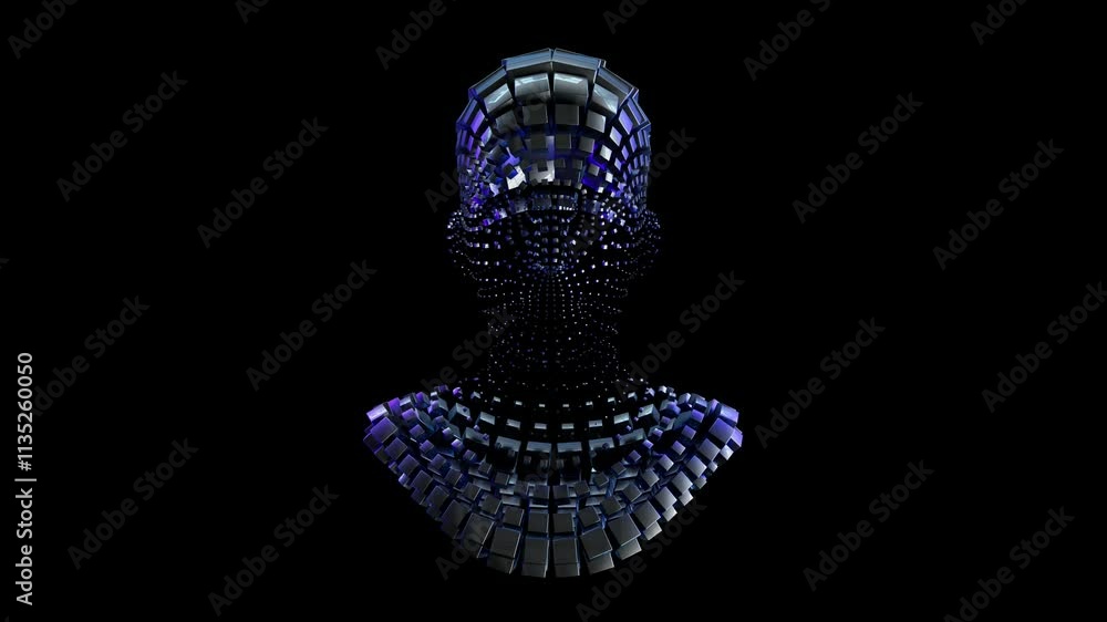 Futuristic bust Loop Animation Futuristic bust Loop Animation