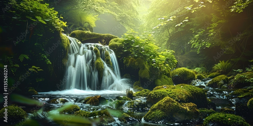 Serene Forest River with Mirror Serene Forest River with Mirror