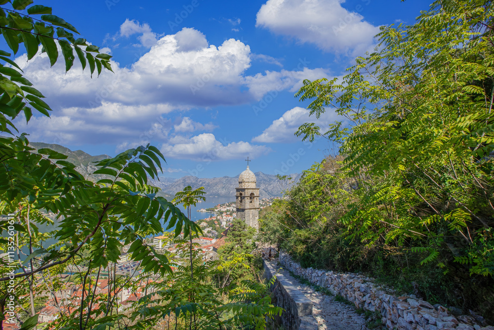 Kotor, Montenegro. The Bay of Kotor is one of the most beautiful places on the Adriatic Sea, with a preserved Venetian fortress, old small villages, medieval towns and scenic mountains.