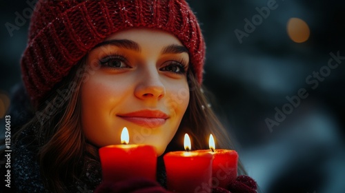 Candlelight vigil with individuals holding candles and reflecting in a somber...