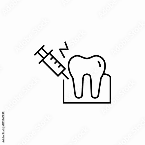 tooth injection icon sign vector