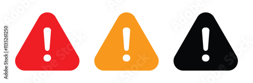 Exclamation danger sign icon. Caution, attention, alert, danger, risk, alarm warning icon. Hazard warning attention sign vector.