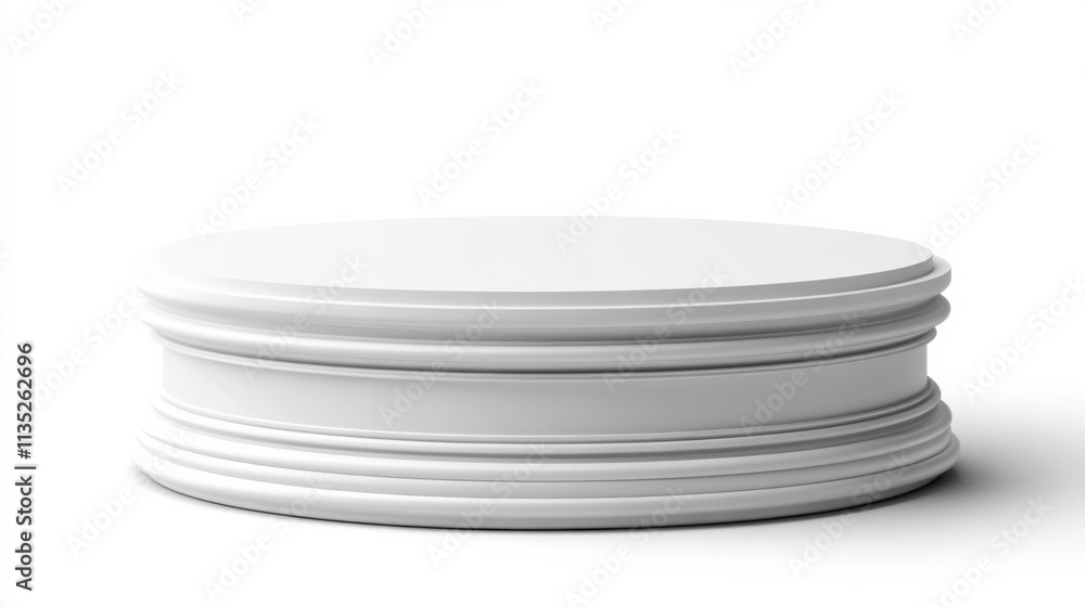 White Circular Platform on White Background White Circular Platform on White Background