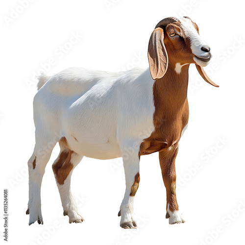 Purebred Boer Goat in Nature isolated on transparent background.