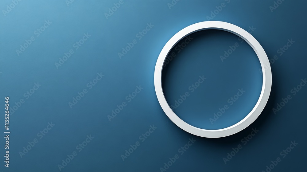 Minimalistic Oval Frame on Blue Wall Minimalistic Oval Frame on Blue Wall