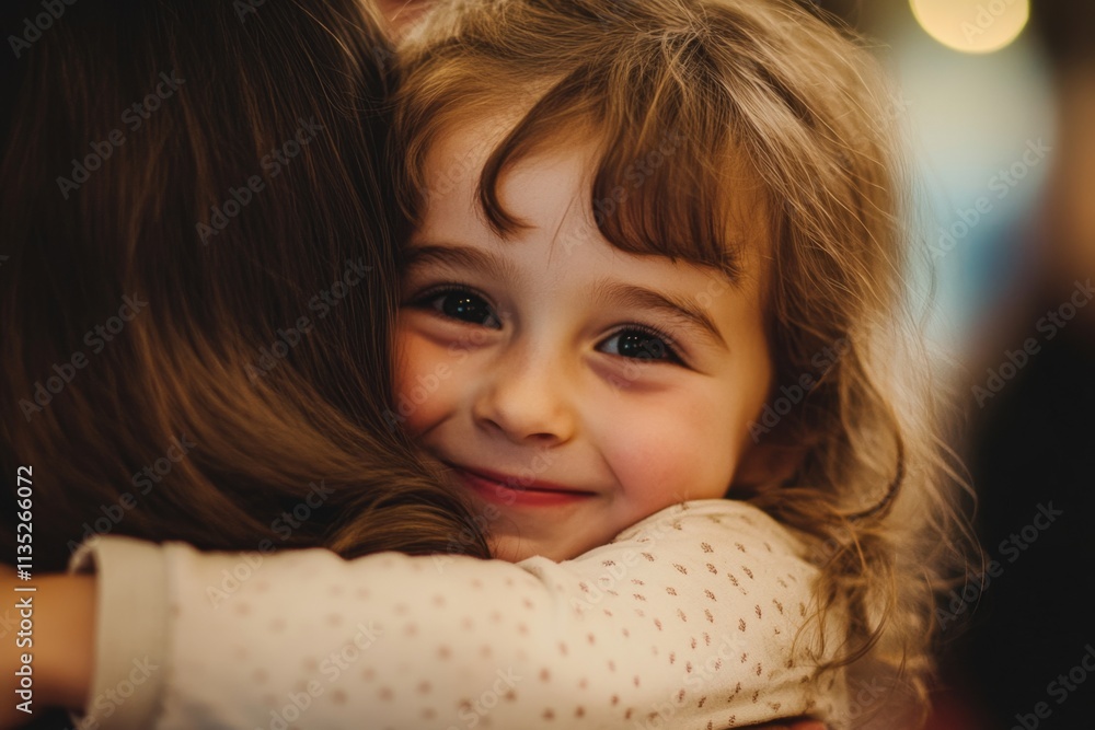 A heartwarming embrace between a mother and child A heartwarming embrace between a mother and child