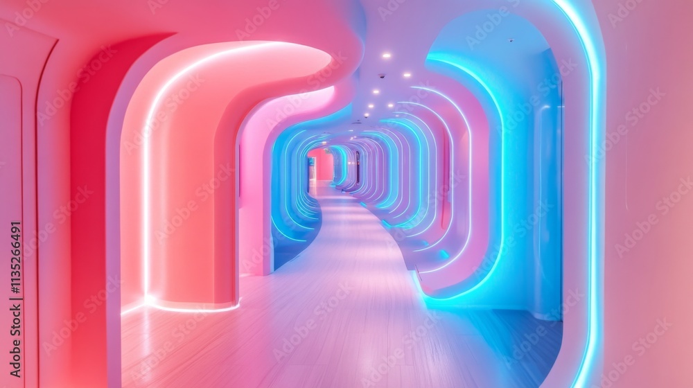 Naklejka premium Futuristic Neon Tunnel