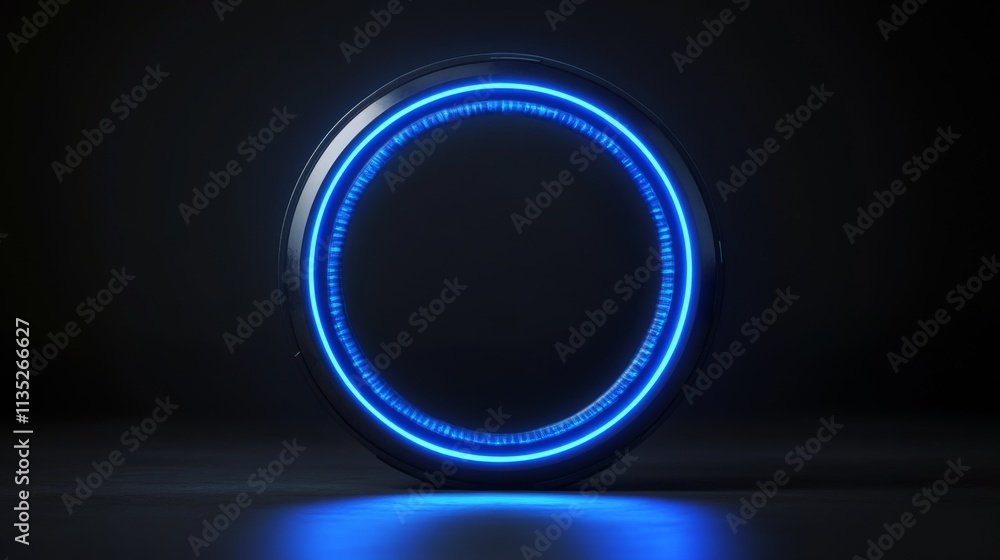 Futuristic Neon Blue Light Ring Futuristic Neon Blue Light Ring